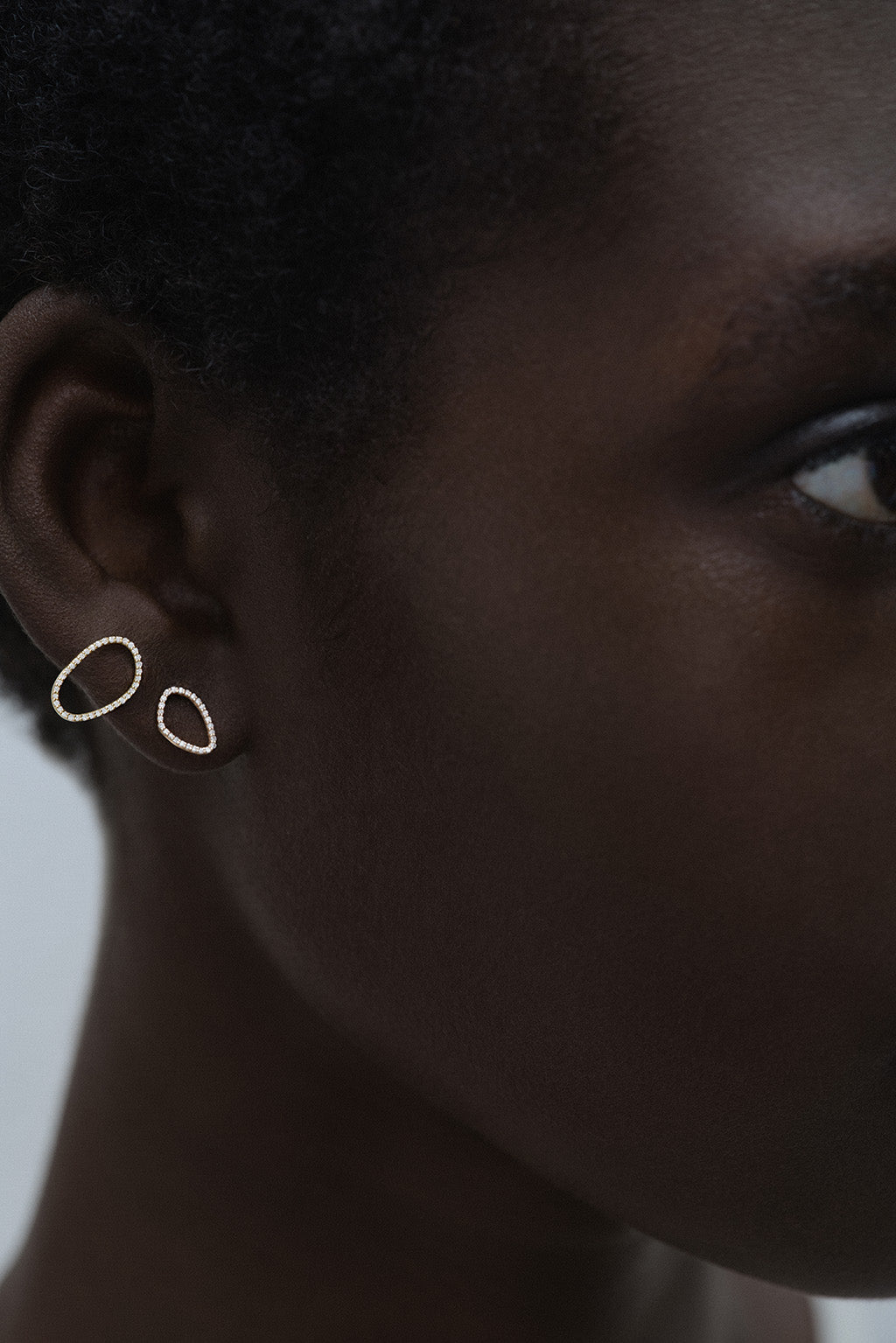 Big Bubble diamonds gold earring