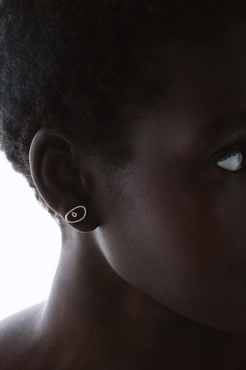 Big Bubble diamonds gold earring