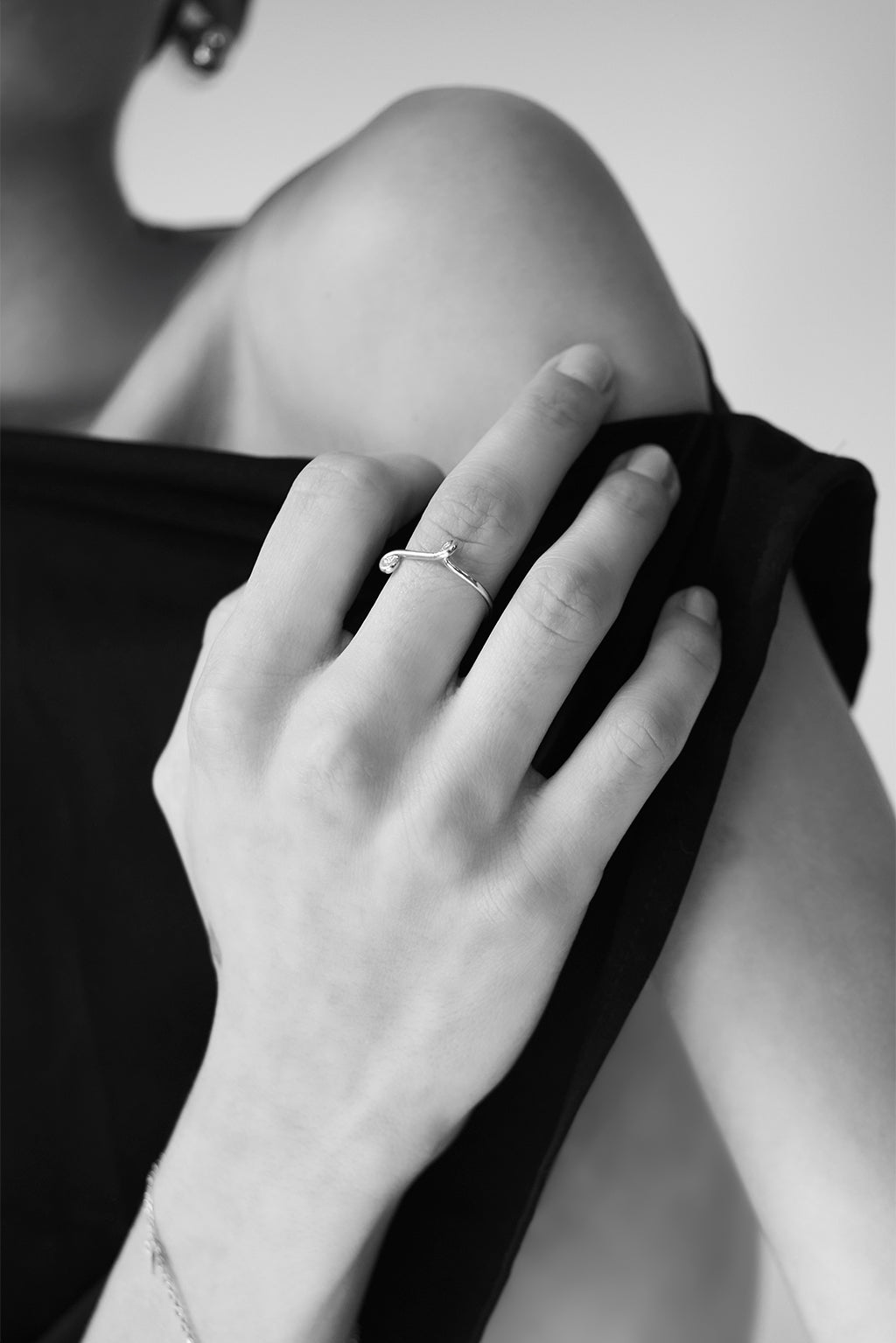 Bague Curved Diamond en or 18K