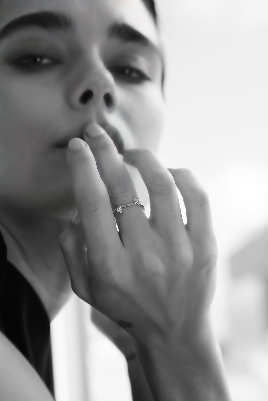 Bague Curved Diamond en or 18K