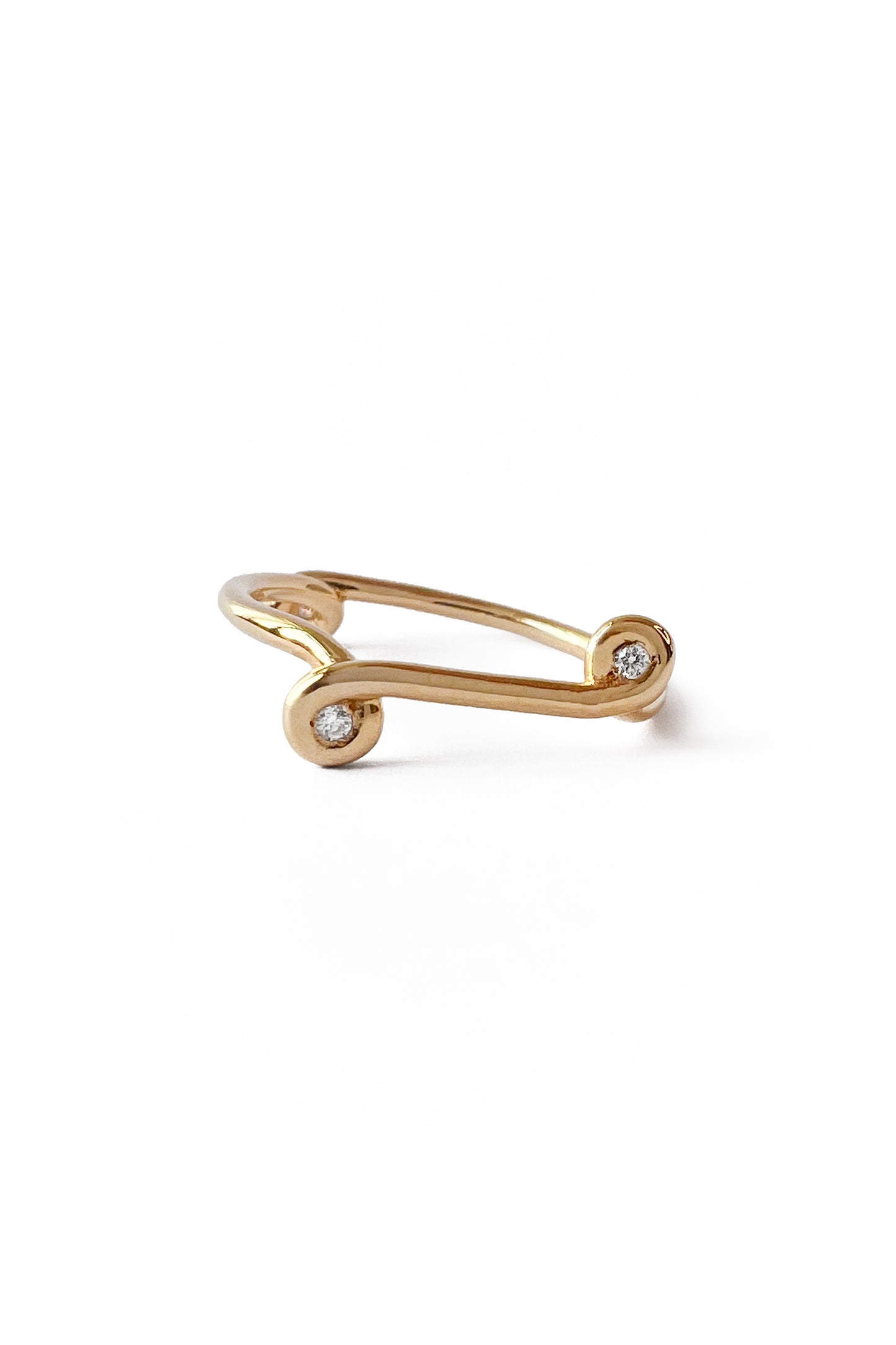 Bague Curved Diamond en or 18K