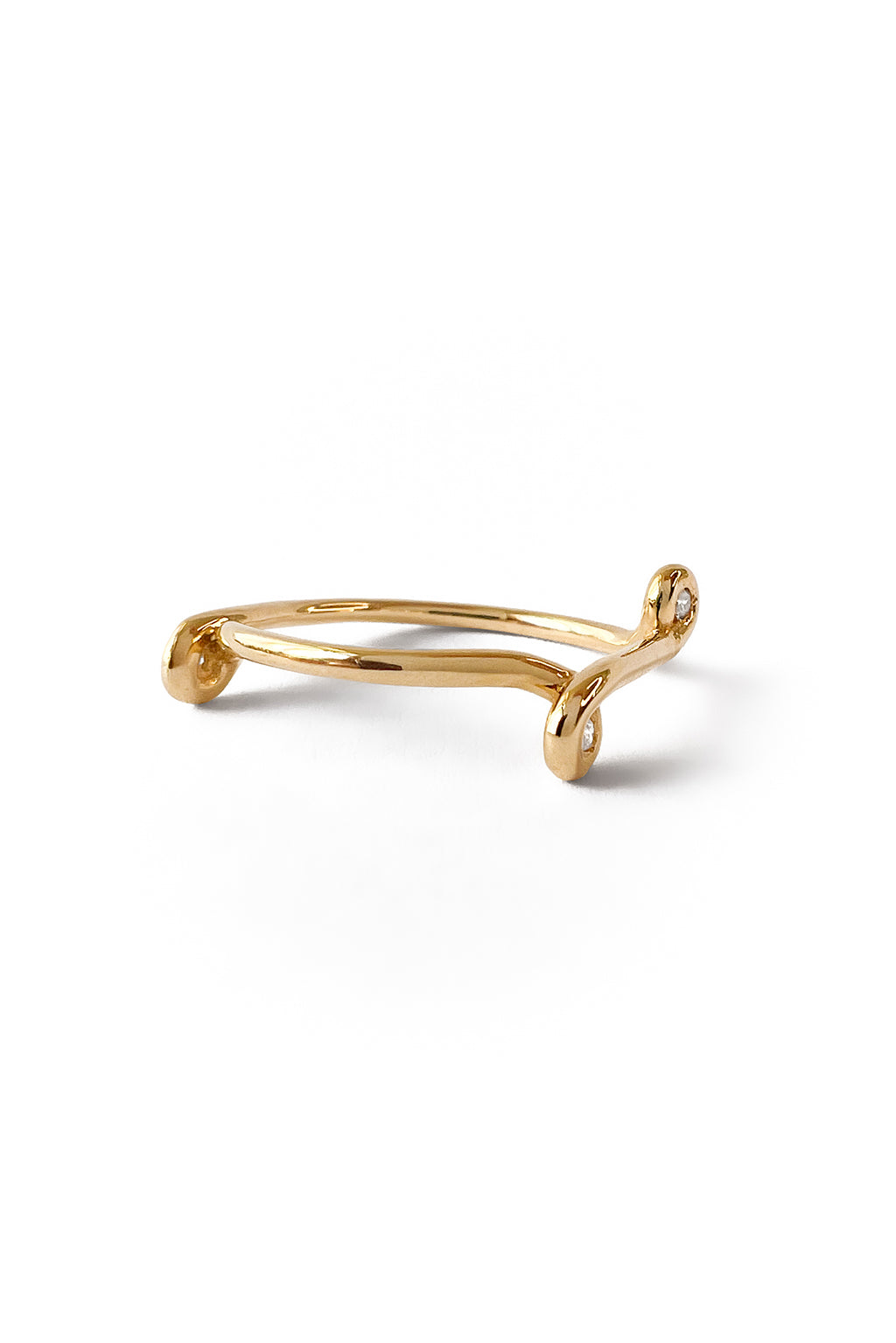 Bague Curved Diamond en or 18K