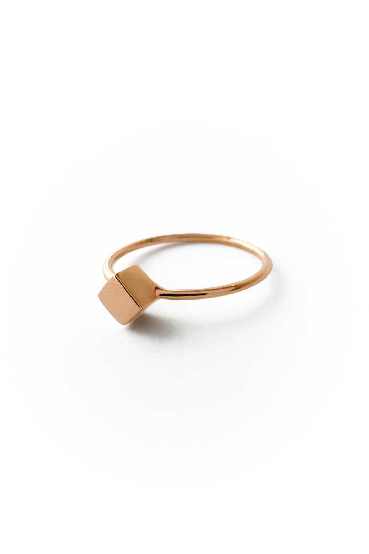 Cube 18k rose gold ring