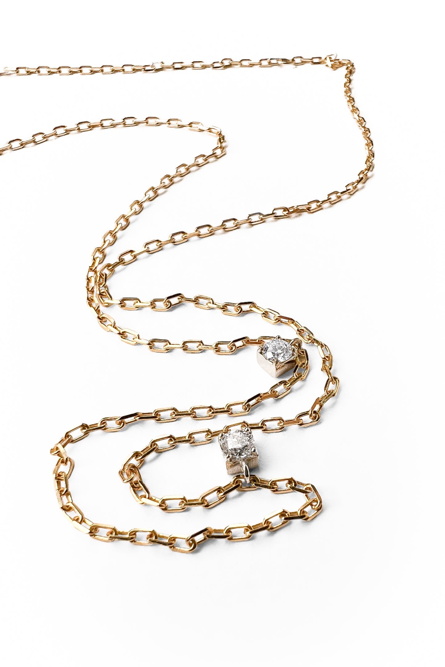 Dots diamonds gold necklace