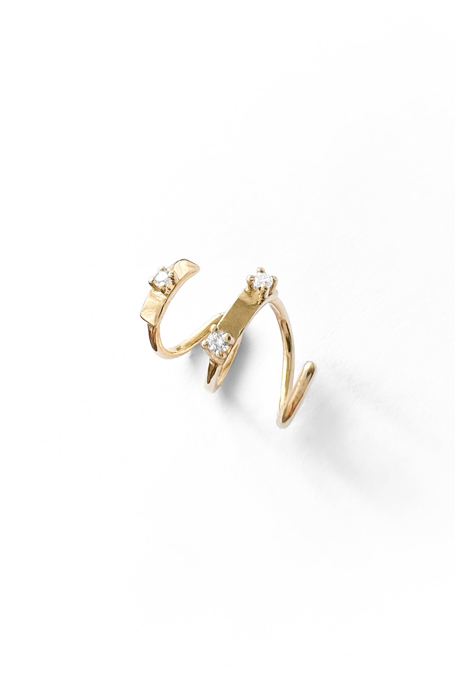 Double Tag Snake gold earring