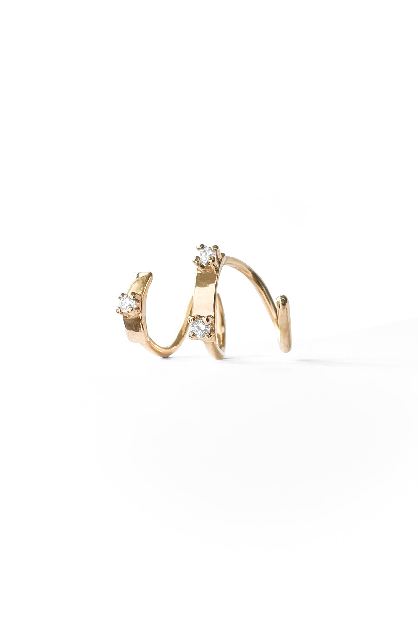 Double Tag Snake gold earring
