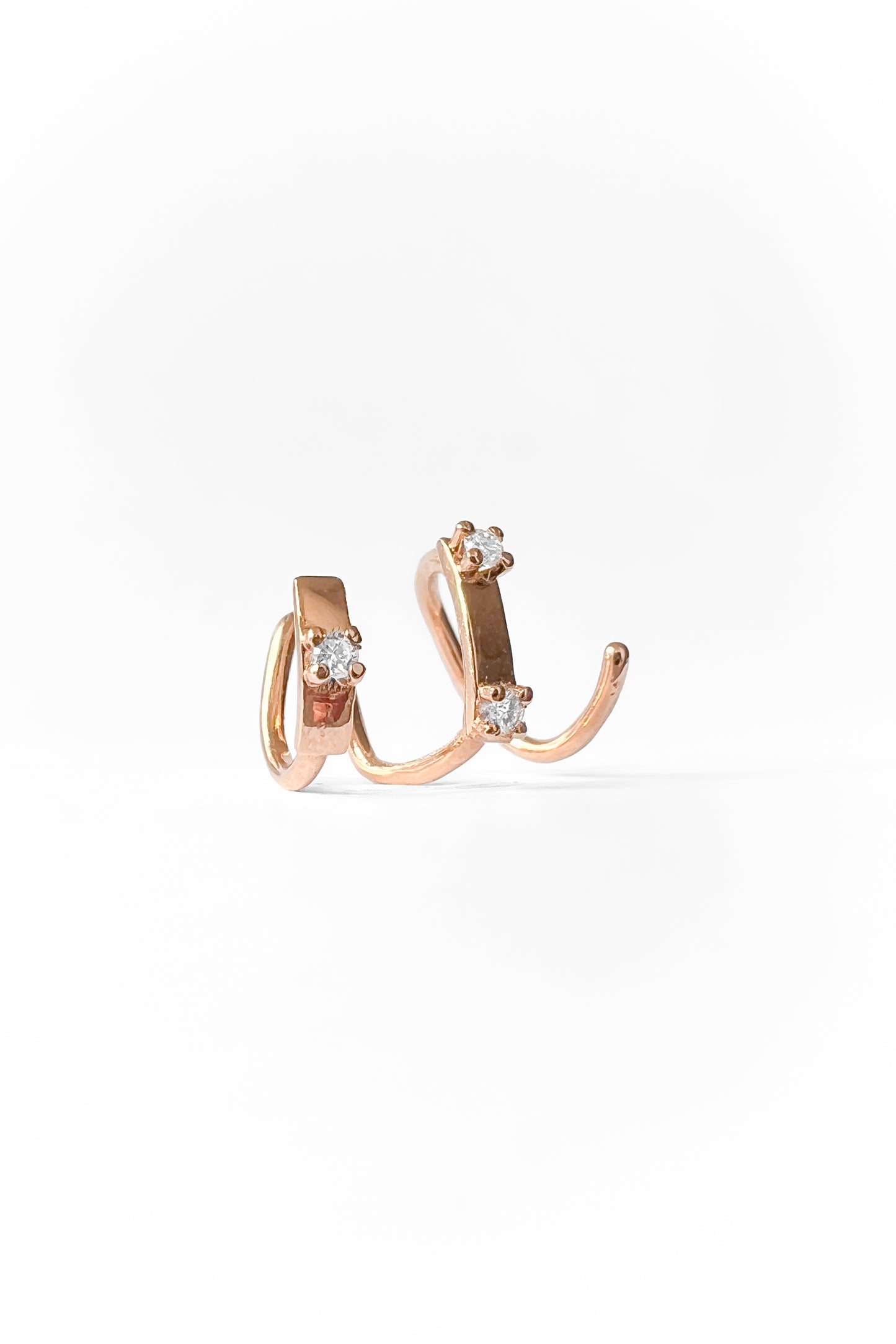 Double Tag Snake gold earring