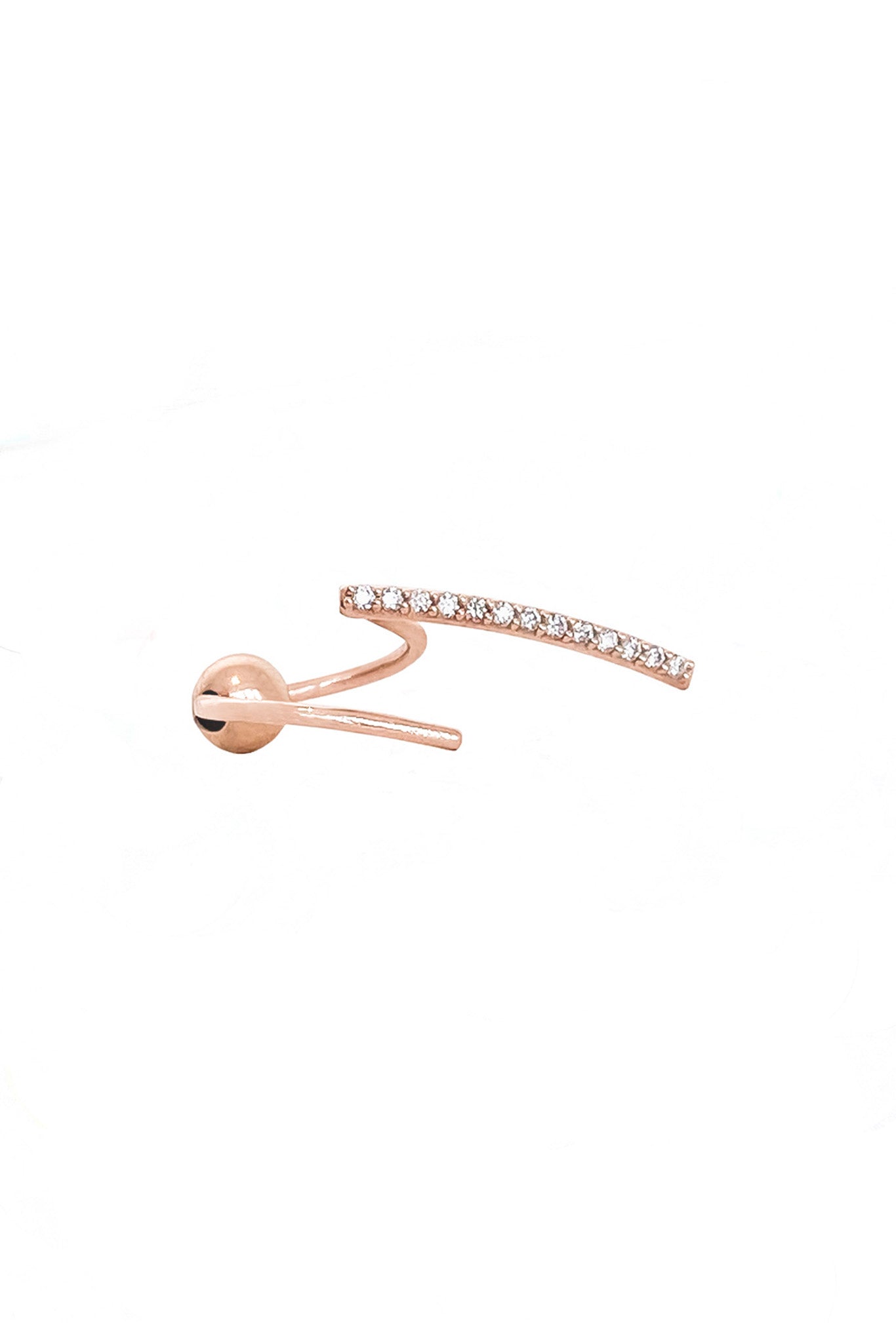 Double Line Diamonds gold earring