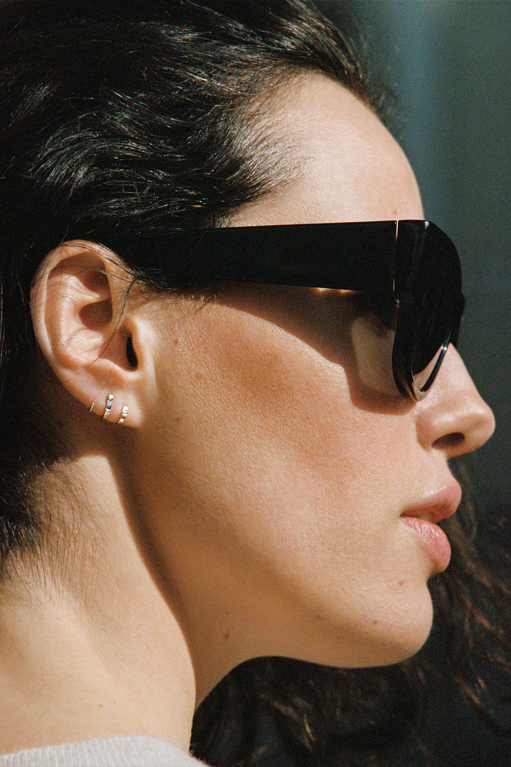 Double Tag Snake gold earring