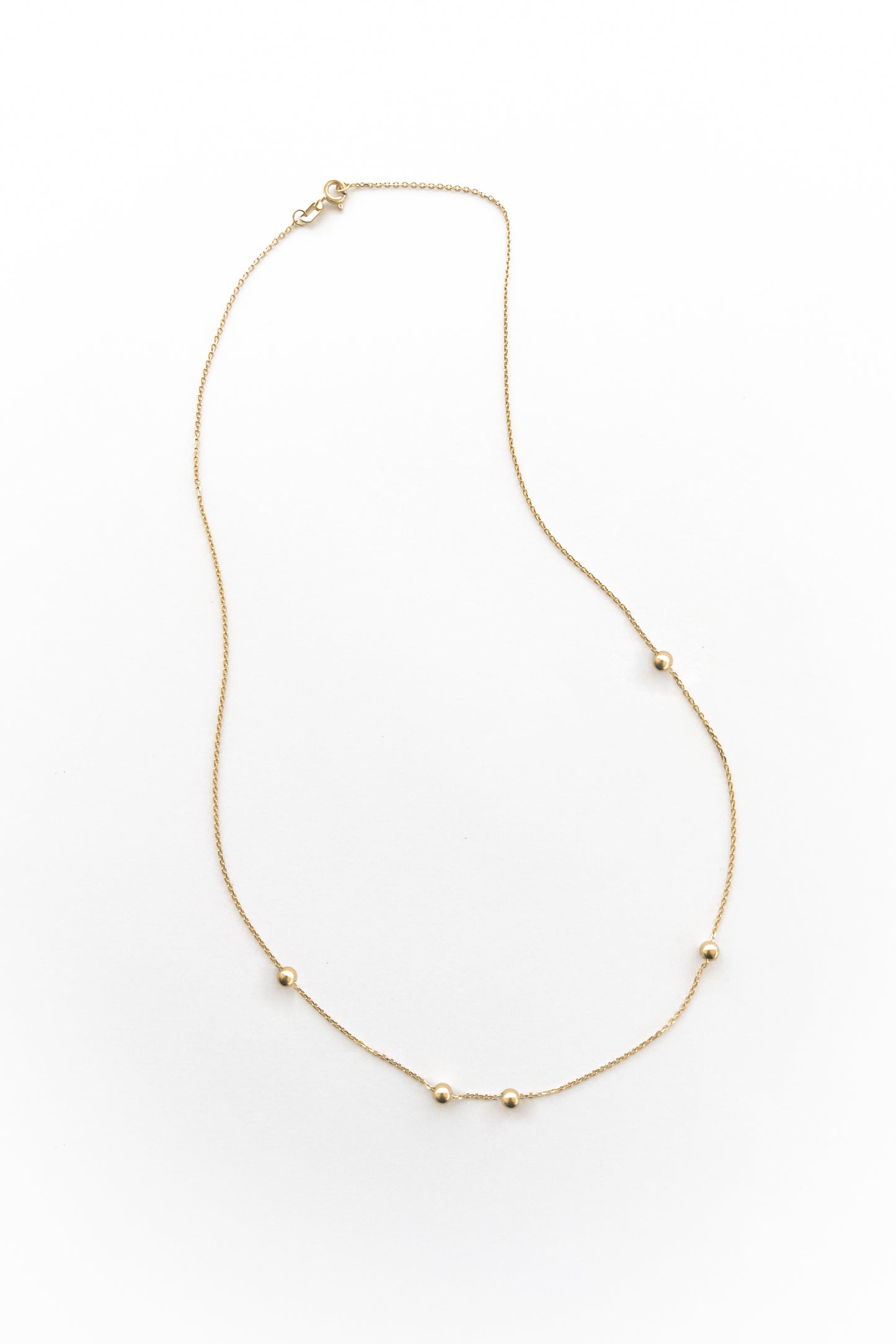 5 Mini Spheres gold necklace