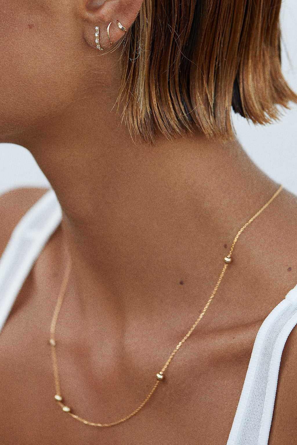 5 Mini Spheres gold necklace