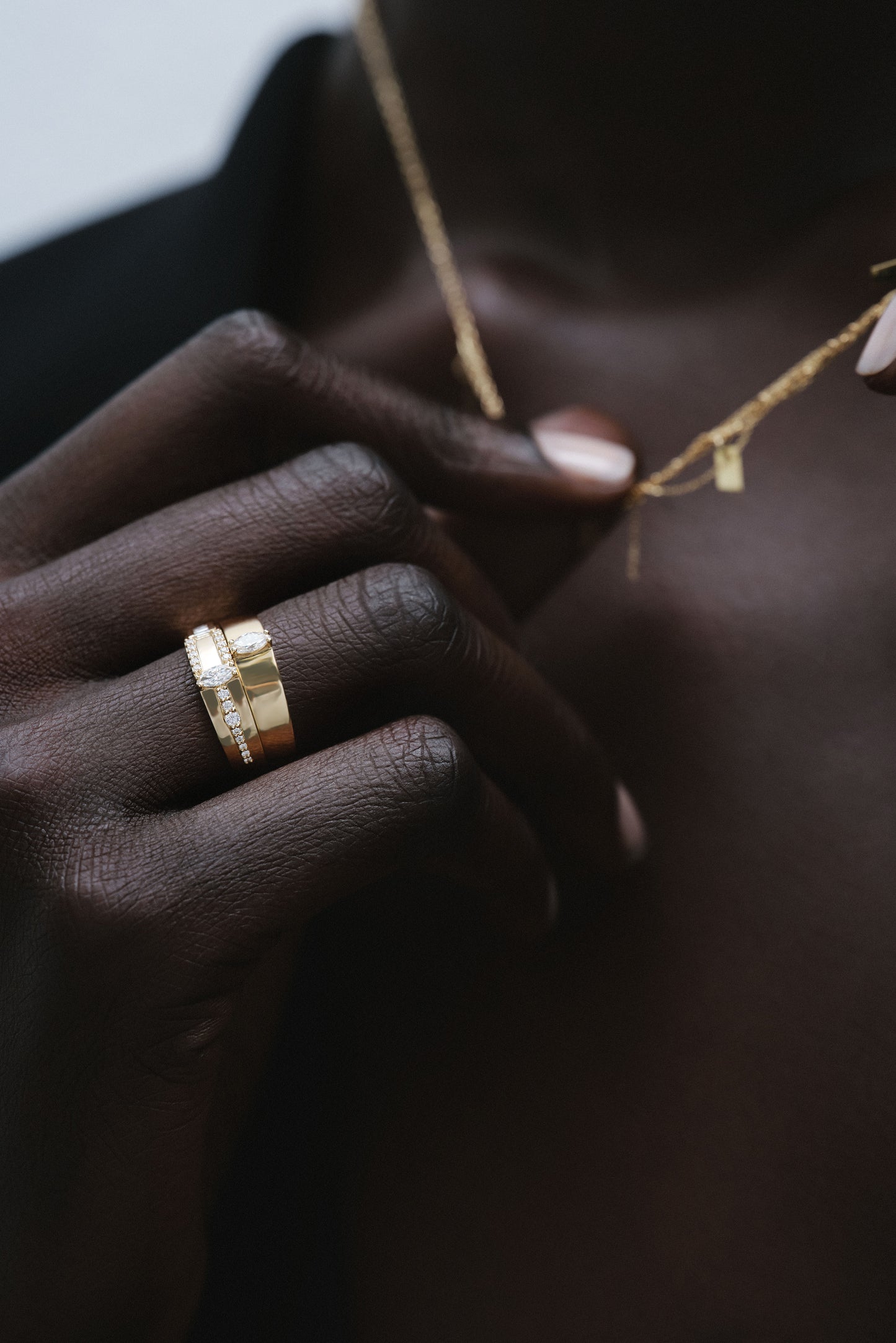 Bague Band Mixed diamonds en or