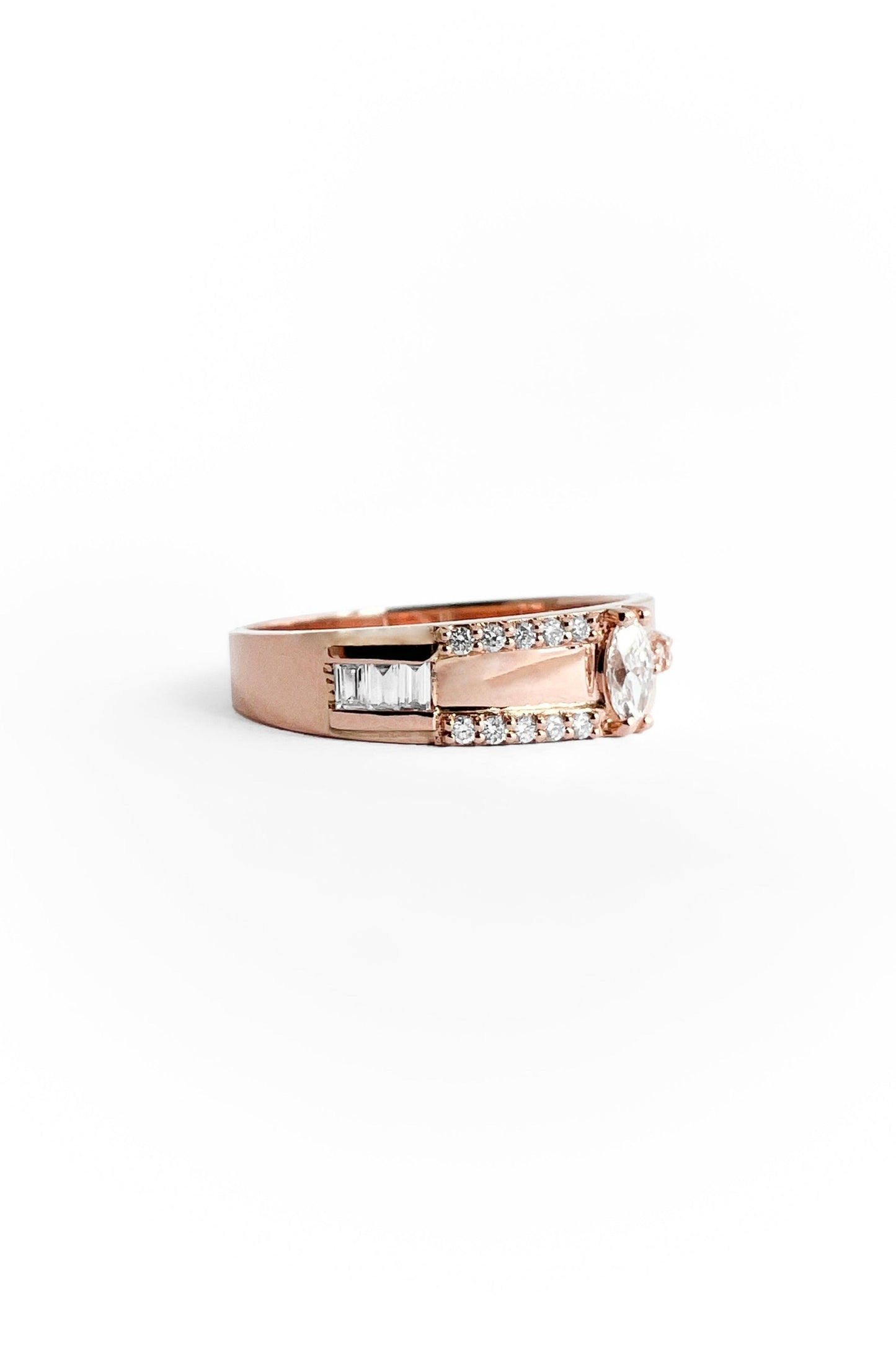 Bague Band Mixed diamonds en or