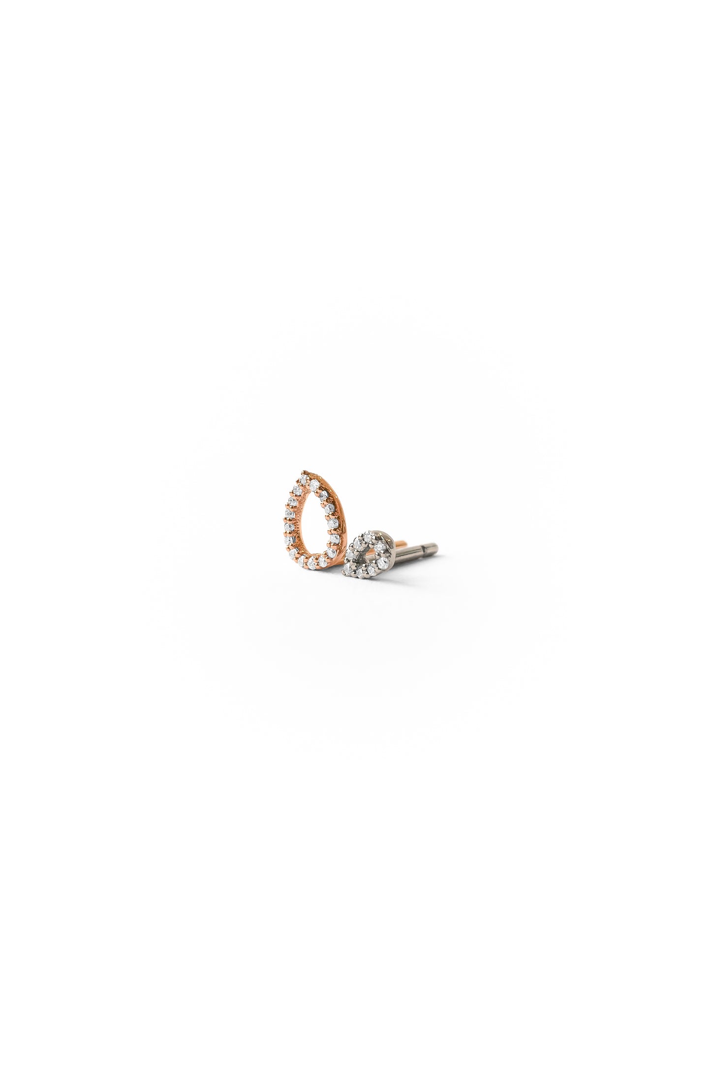 Small Bubble diamonds gold earring