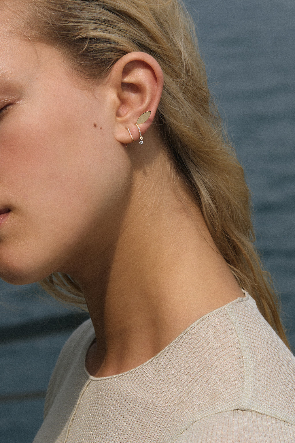 Stick Diamonds gold earring