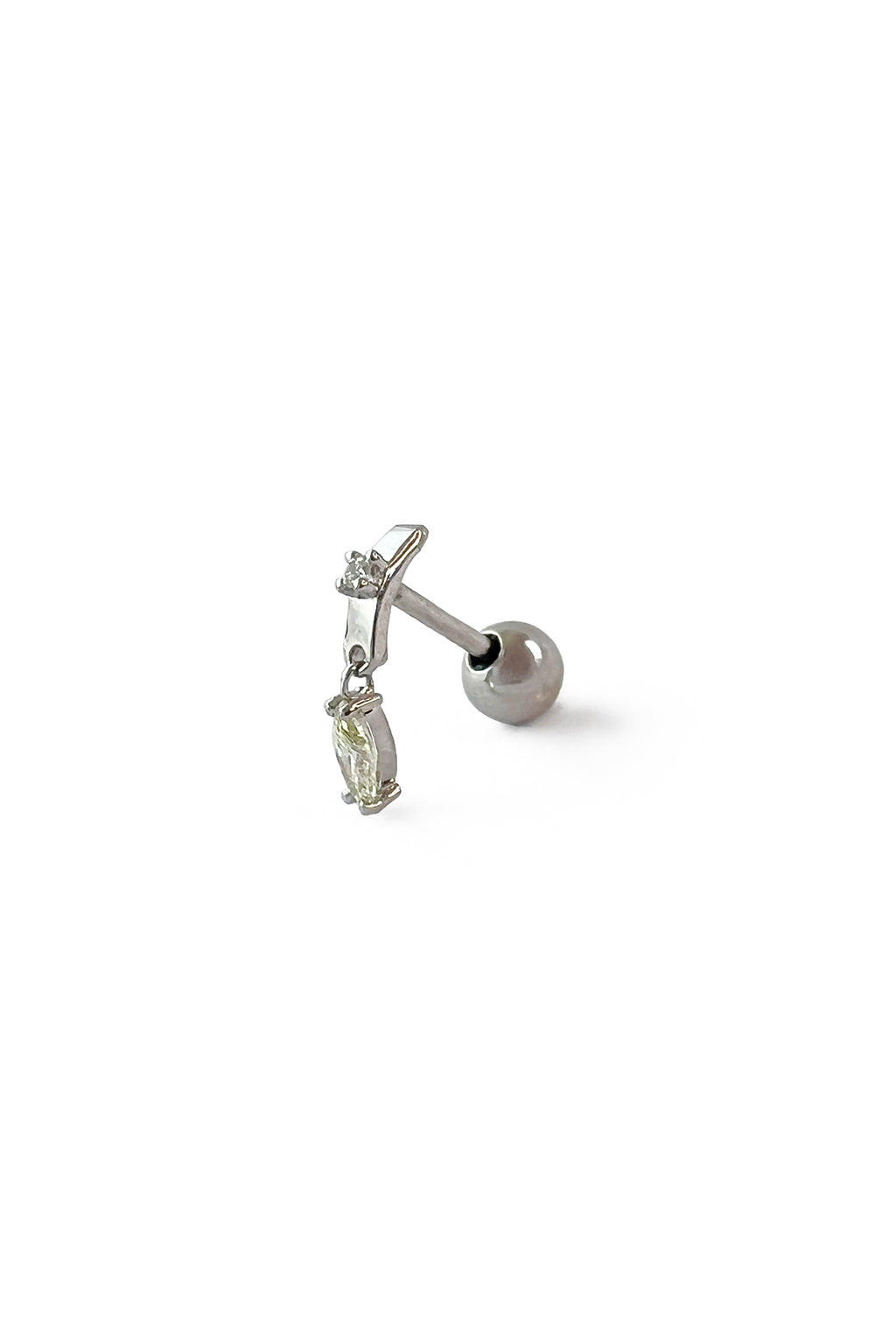 Tag Marquise 18k gold earring