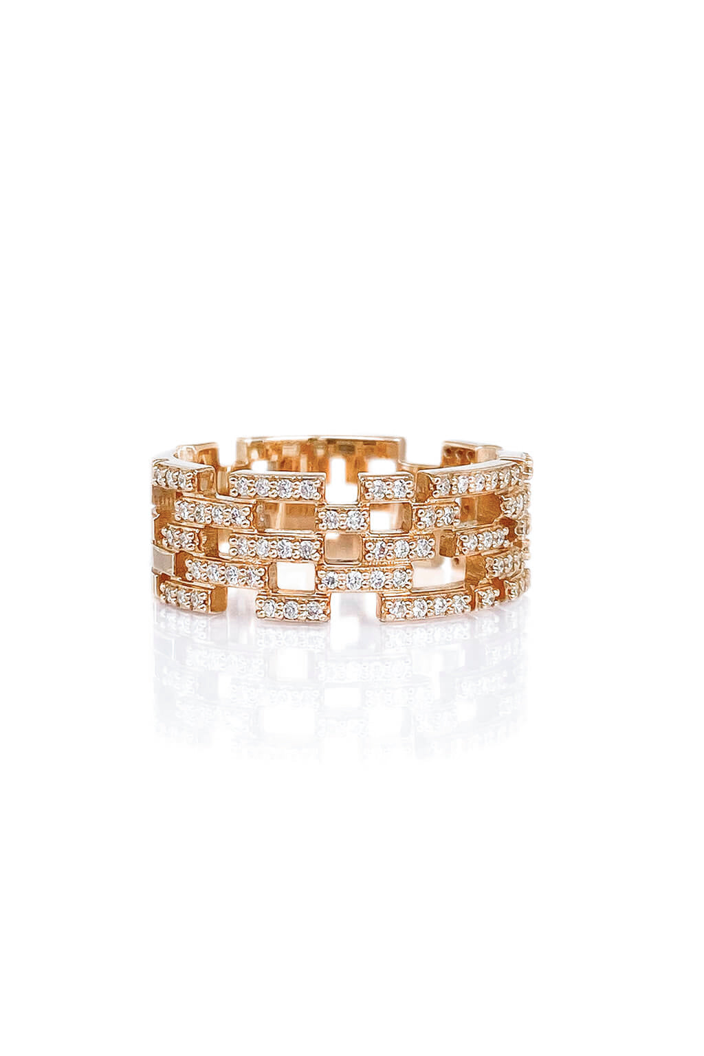 Anillo Middle Brick diamonds de oro