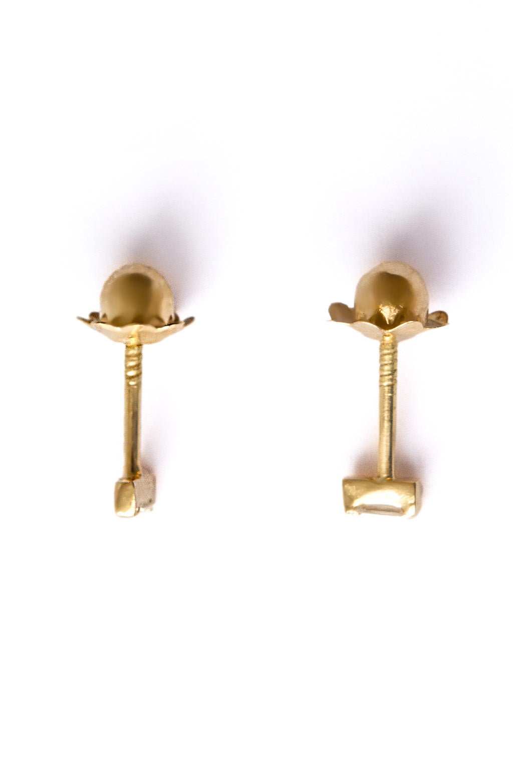Baguette Gold and Diamond Baby Earrings