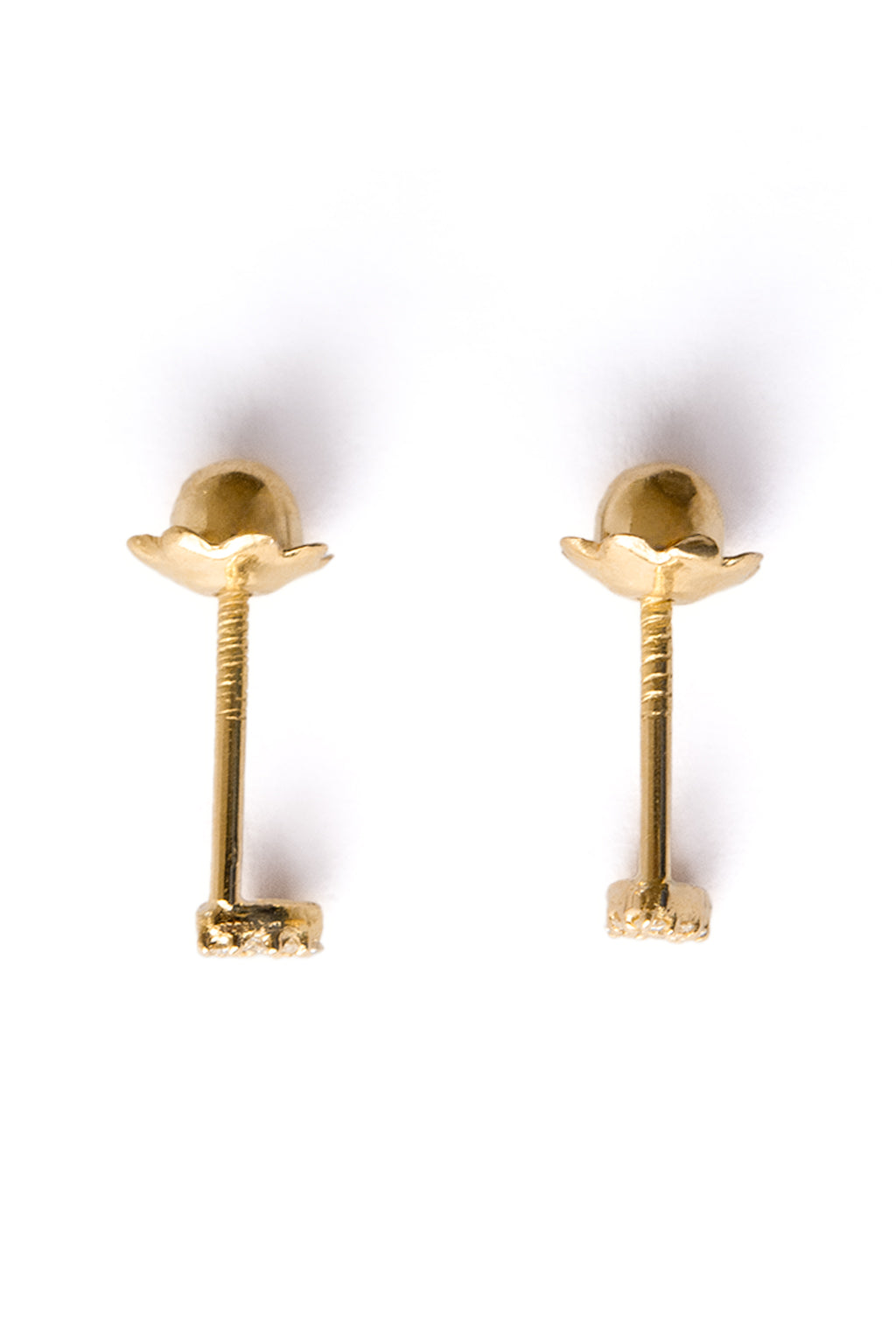 Bubbles Gold and Diamonds Baby Earrings