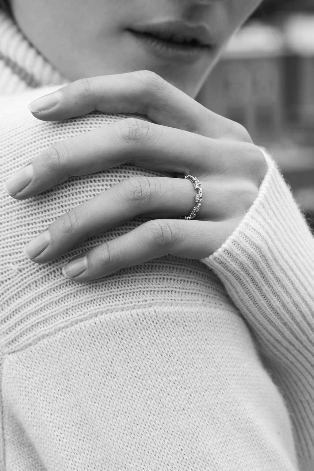 Bague Small Brick diamonds en or