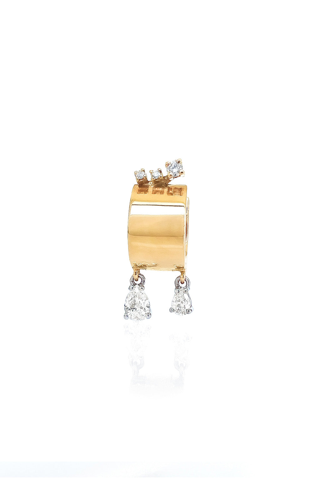 Pendiente Tube Drops & Sparks de oro