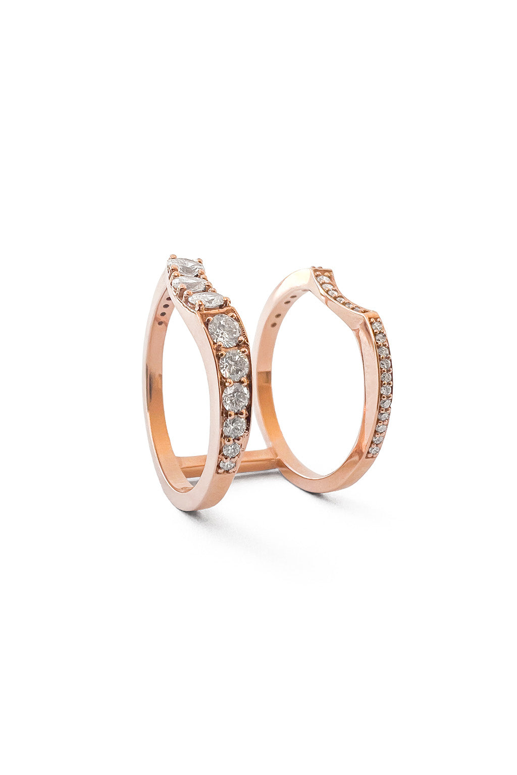 Diamonds 18k rose gold ring