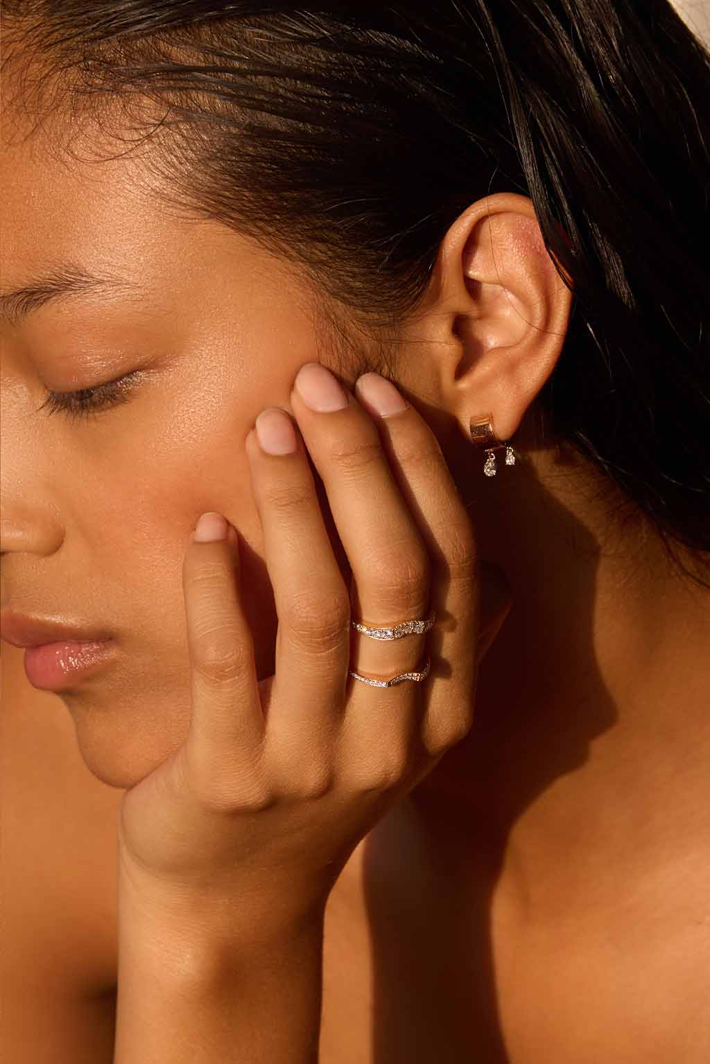 Diamonds 18k rose gold ring