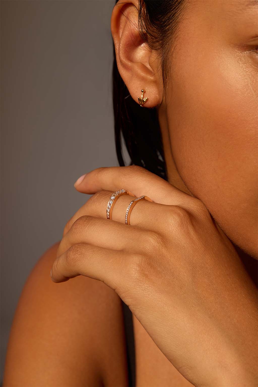 Diamonds 18k rose gold ring
