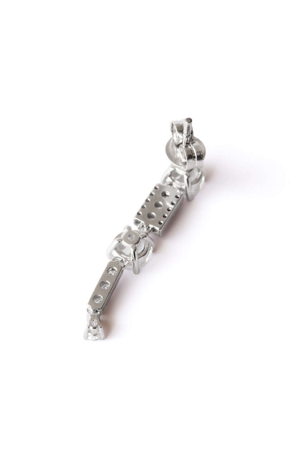Topaz and Diamond Mobile earring in 18k white gold, with two topaz stones and diamonds designed by Sansoeurs.