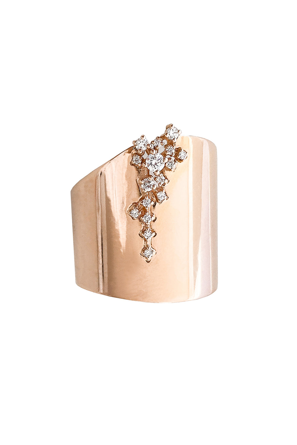 Band Cascade diamonds gold ring