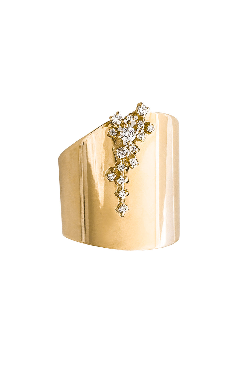 Band Cascade diamonds gold ring