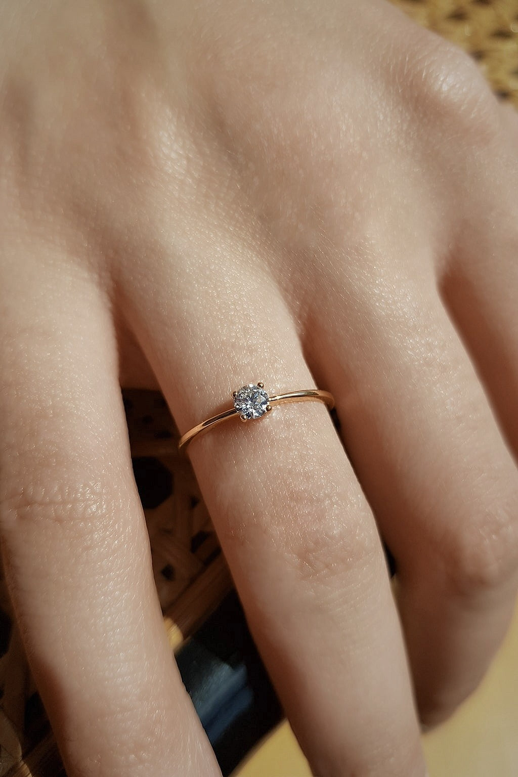 Anillo diamante Solitario 3,5 mm en oro