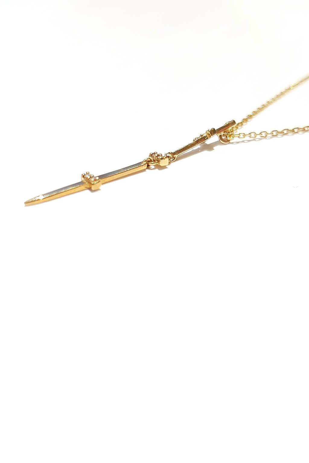 Long Sword gold necklace