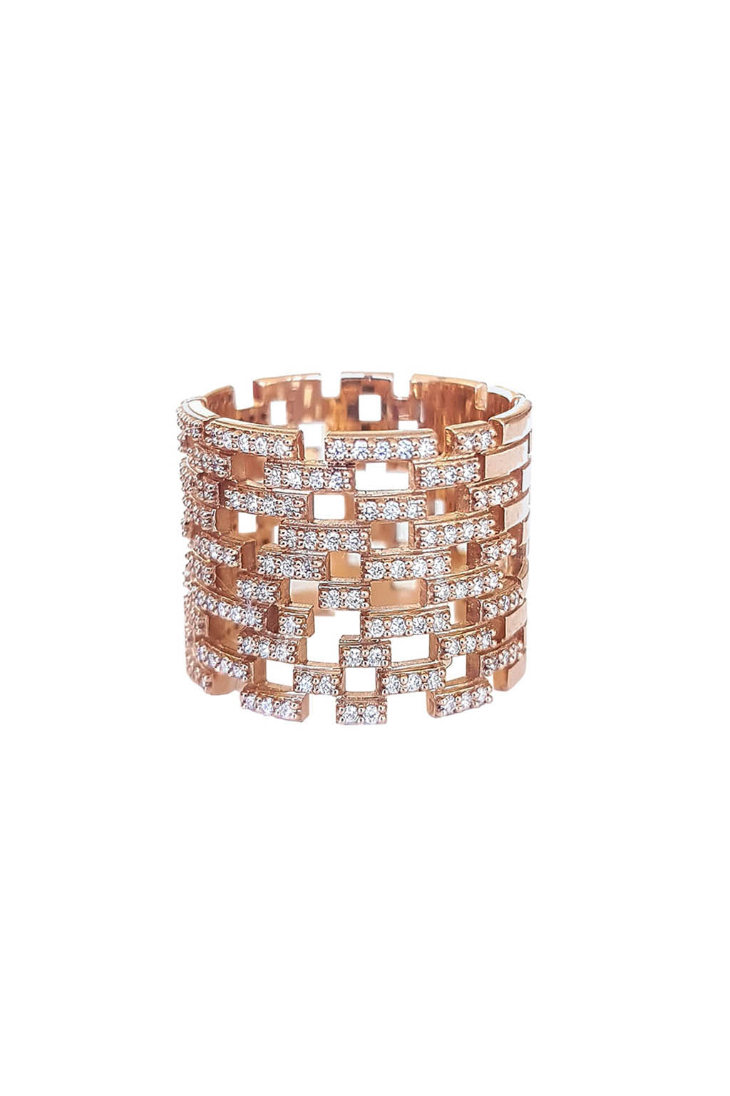 Anillo Brick diamonds de oro