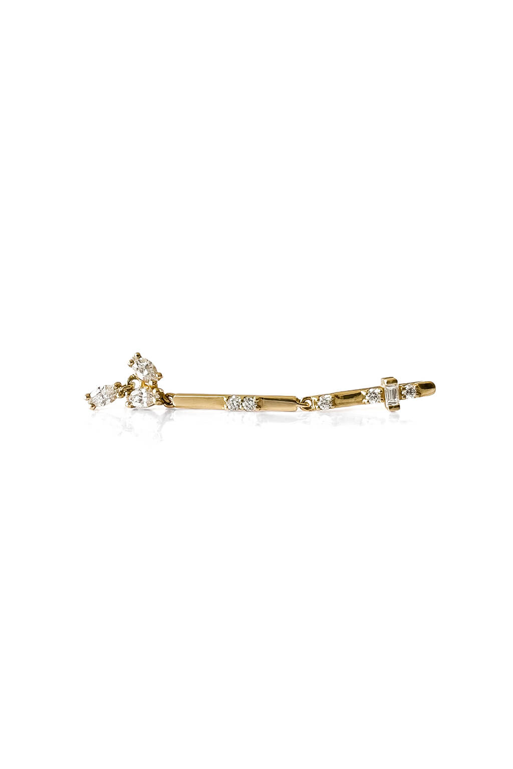 Pendiente Triple Marquise Sword de oro