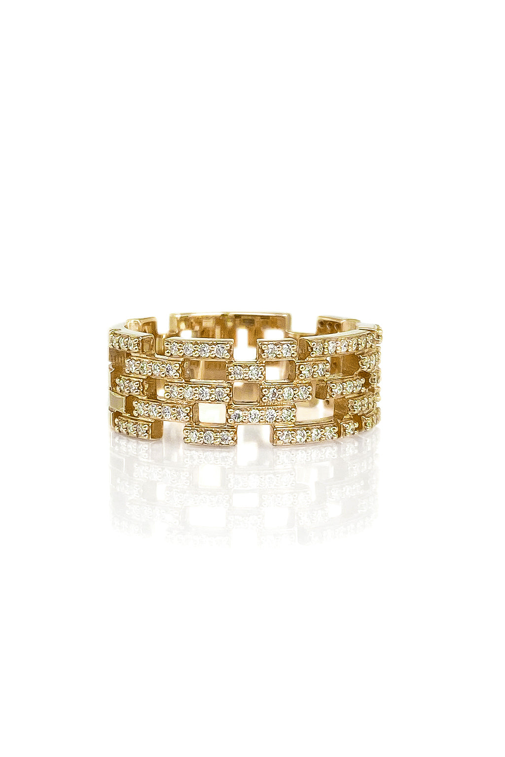 Anillo Middle Brick diamonds de oro