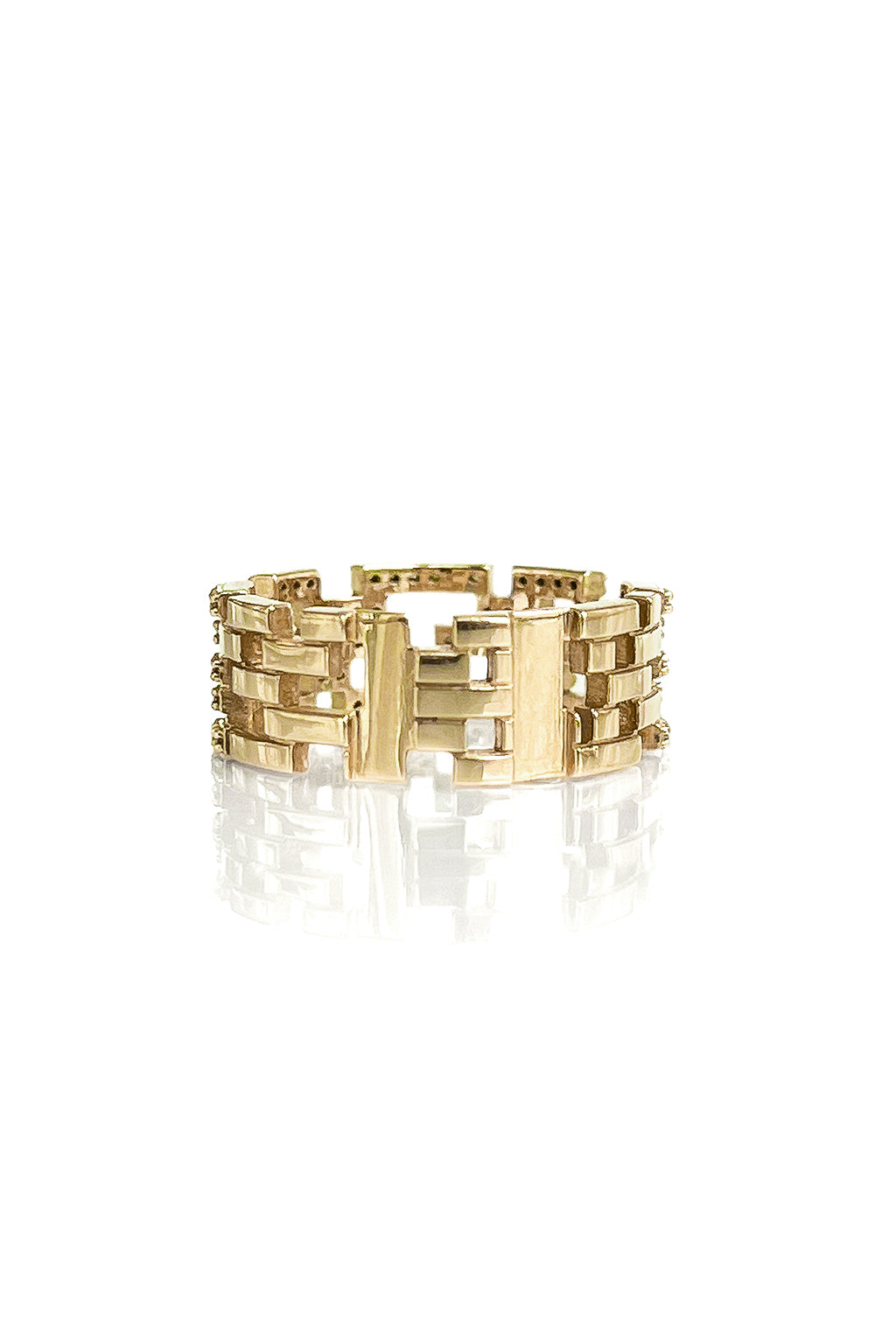 Middle Brick diamonds gold ring