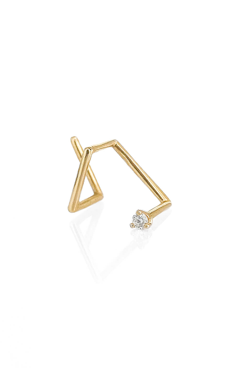 1'7 mm diamond Z gold earring