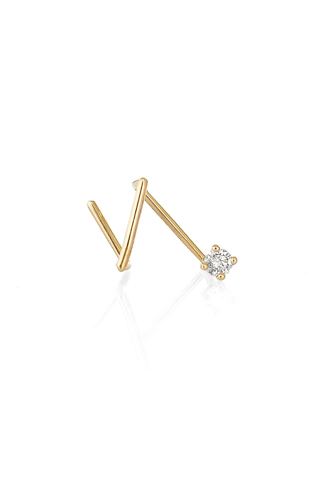 2'5 mm diamond Z gold earring