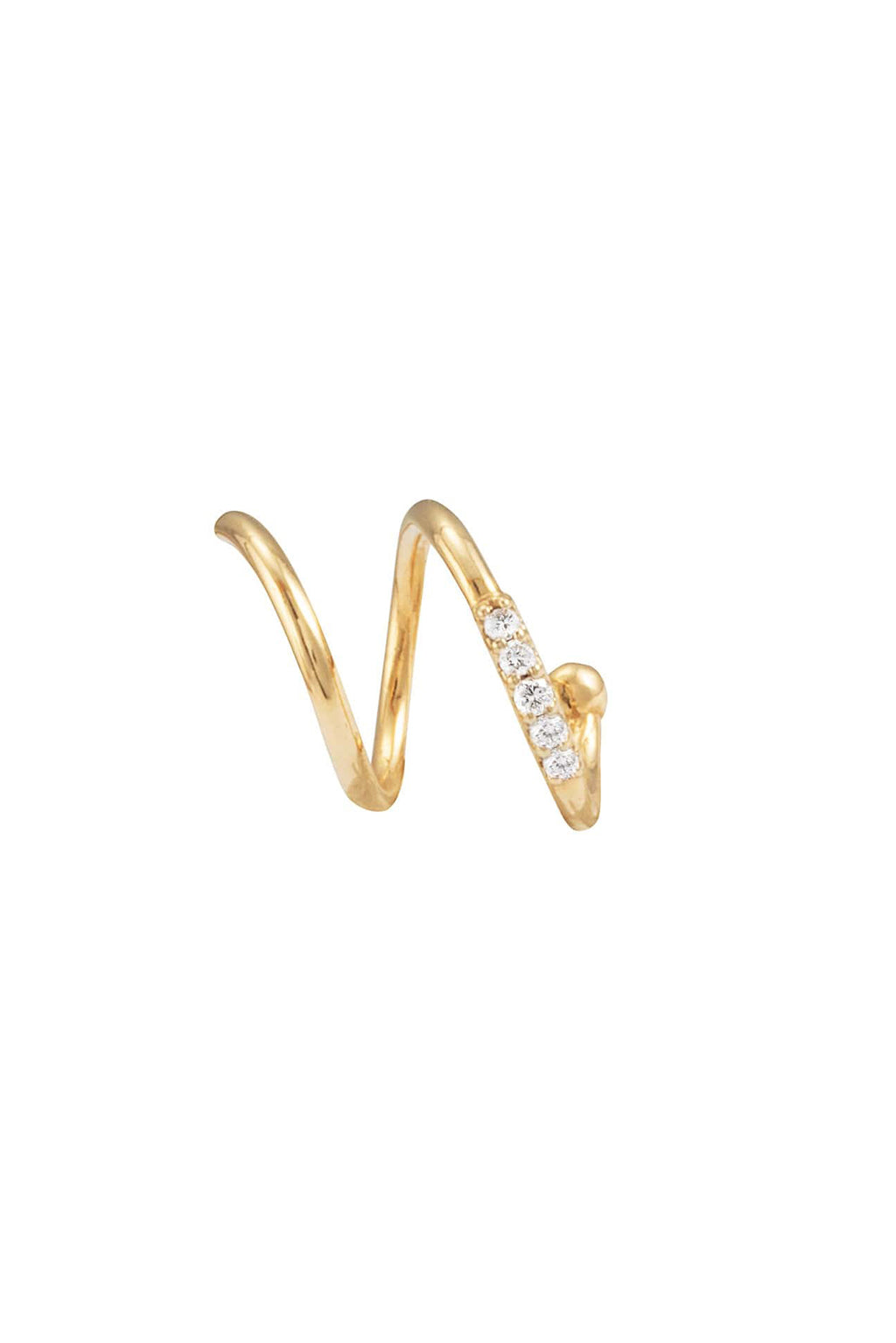 Boucle d'oreille Big Snake diamonds en or