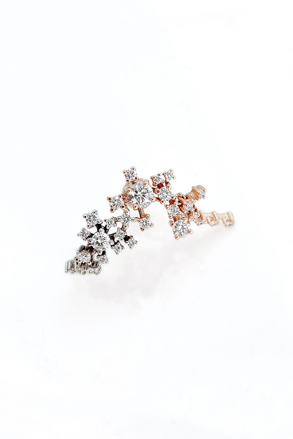 Boucle d'oreille Big Cascade diamonds en or