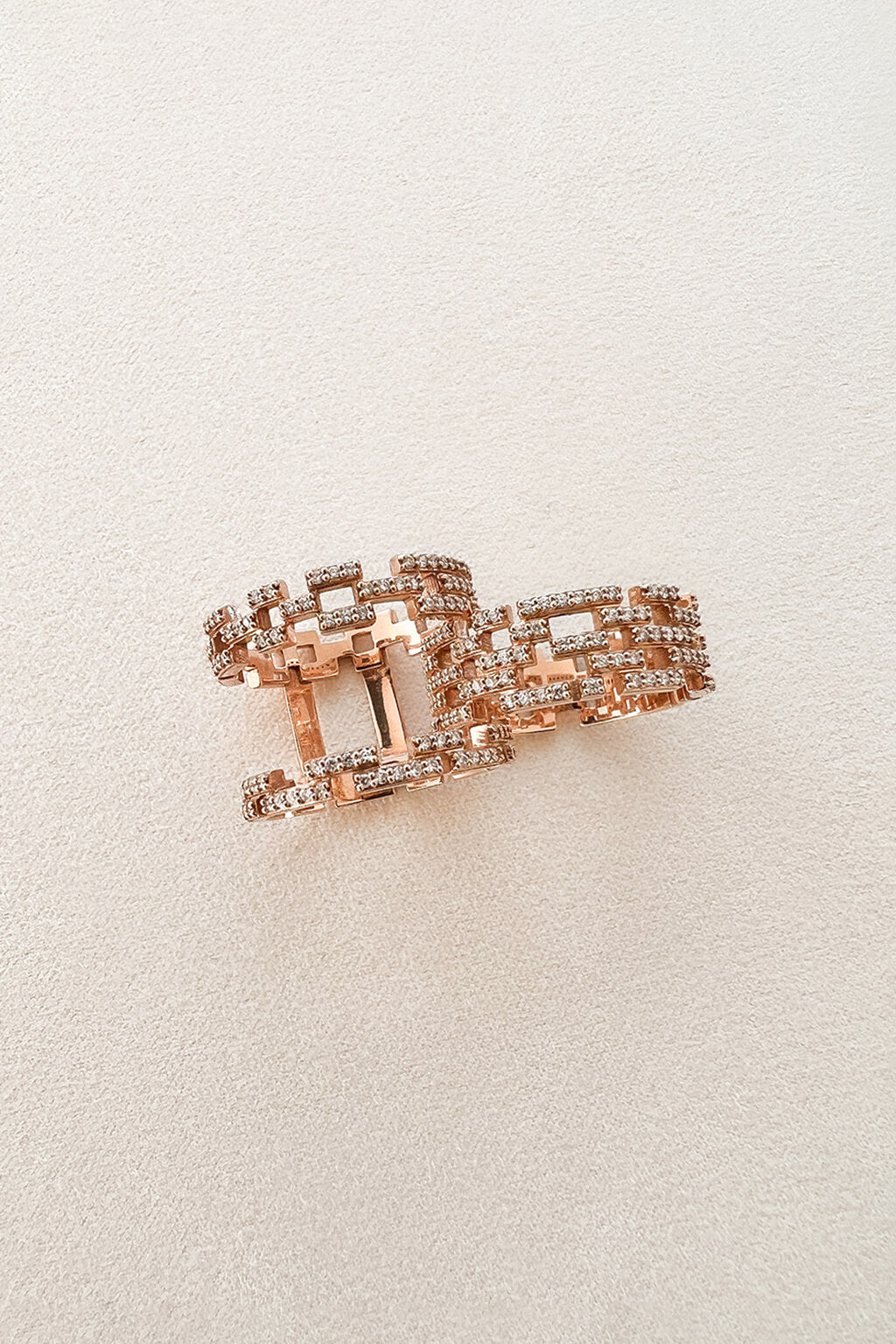 Detachable Brick diamonds gold ring