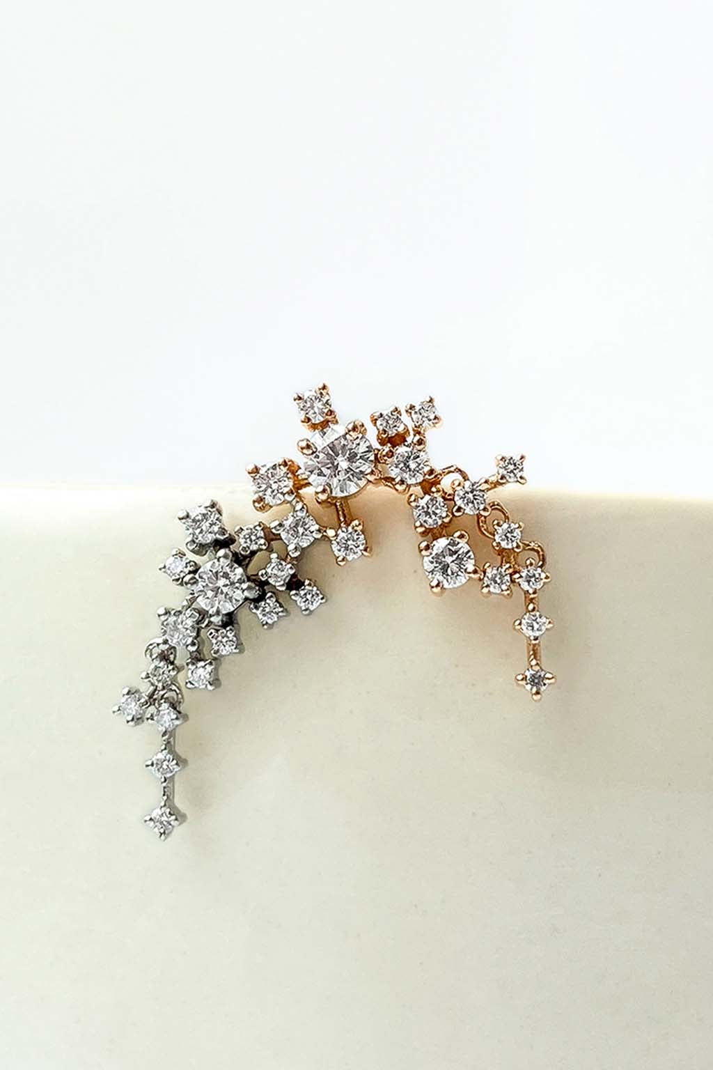 Boucle d'oreille Big Cascade diamonds en or