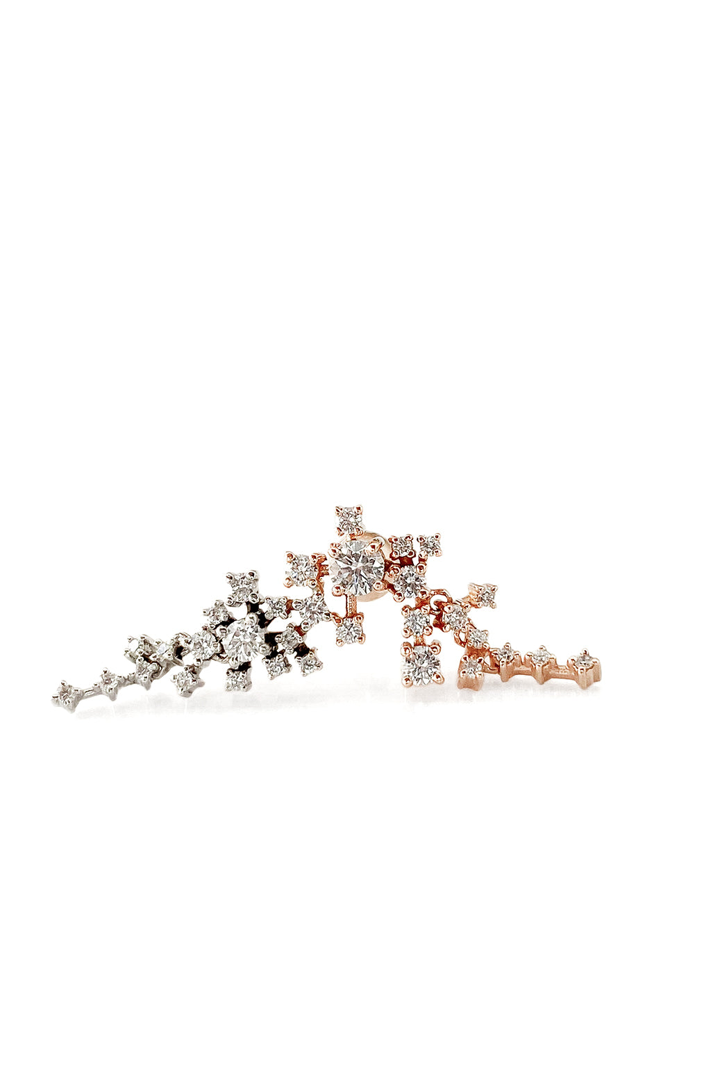 Boucle d'oreille Big Cascade diamonds en or