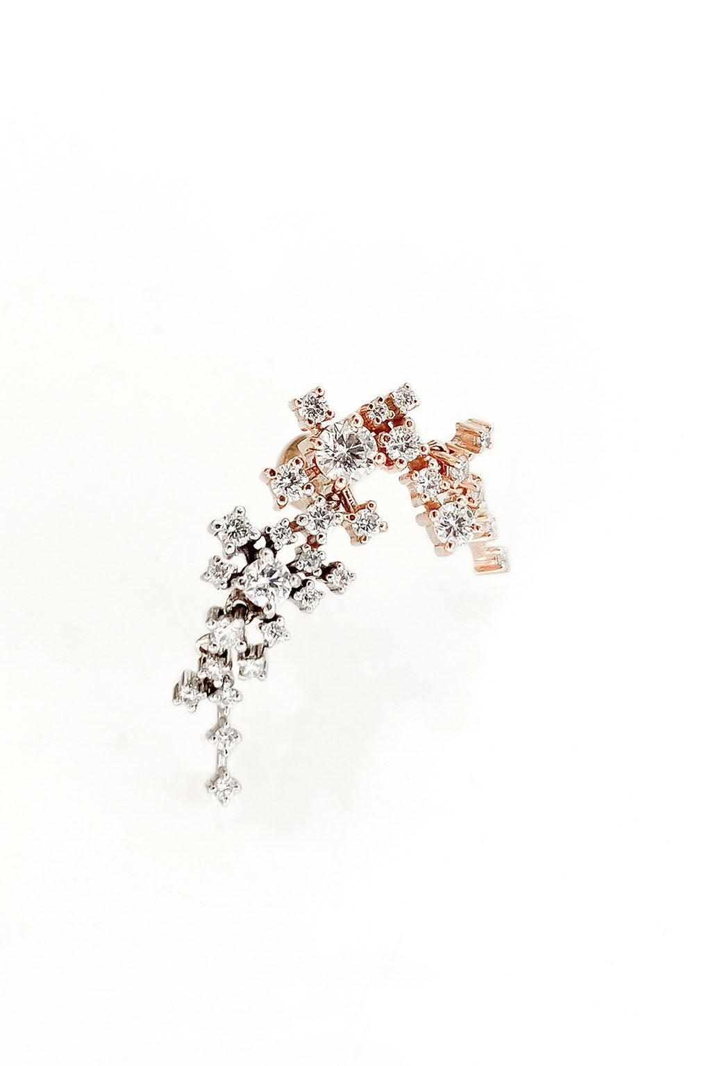 Boucle d'oreille Big Cascade diamonds en or