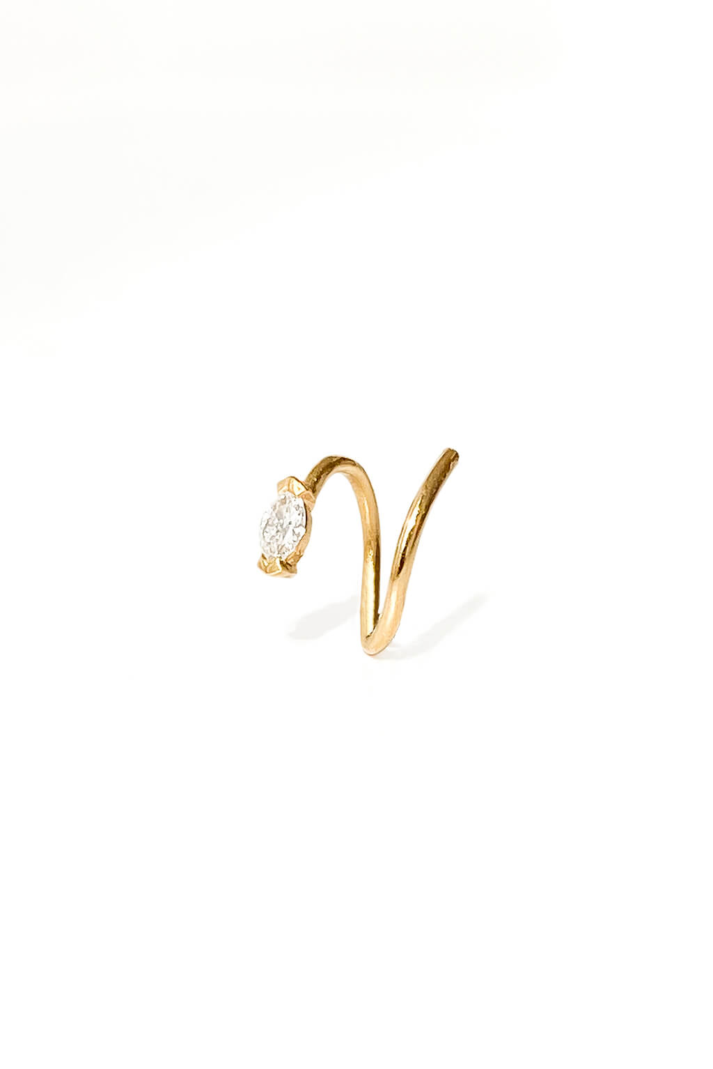 Boucle d'oreille Small Snake Marquise en or