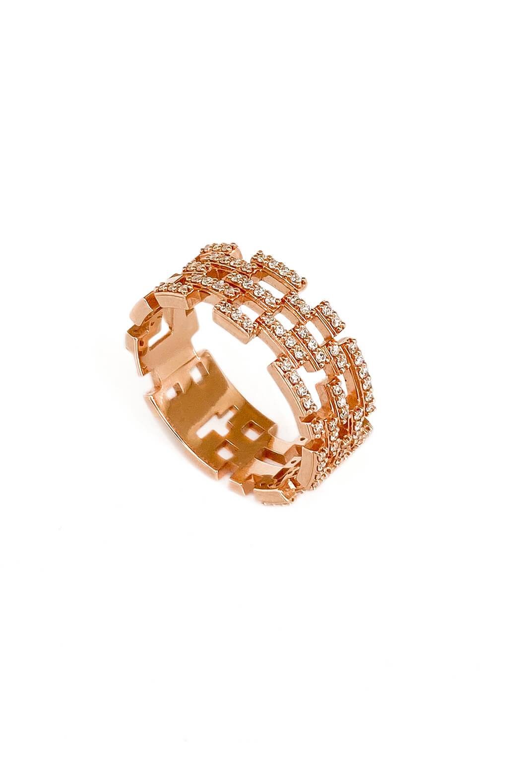 Anillo Middle Brick diamonds de oro