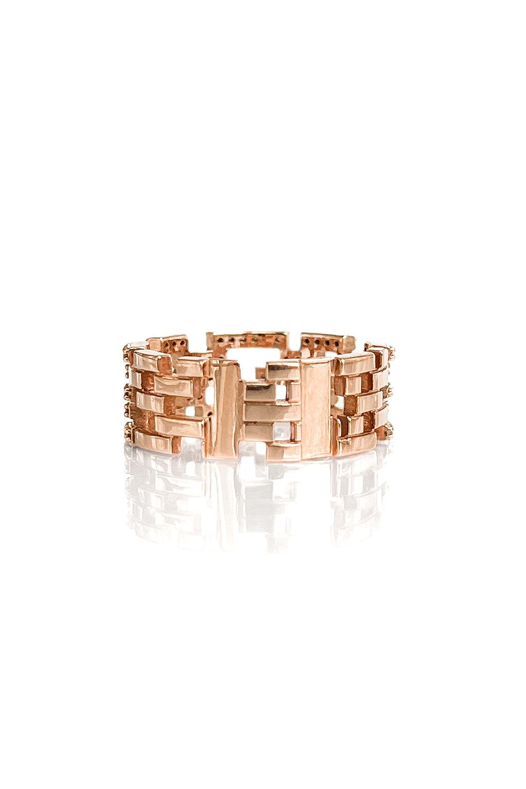 Detachable Brick diamonds gold ring