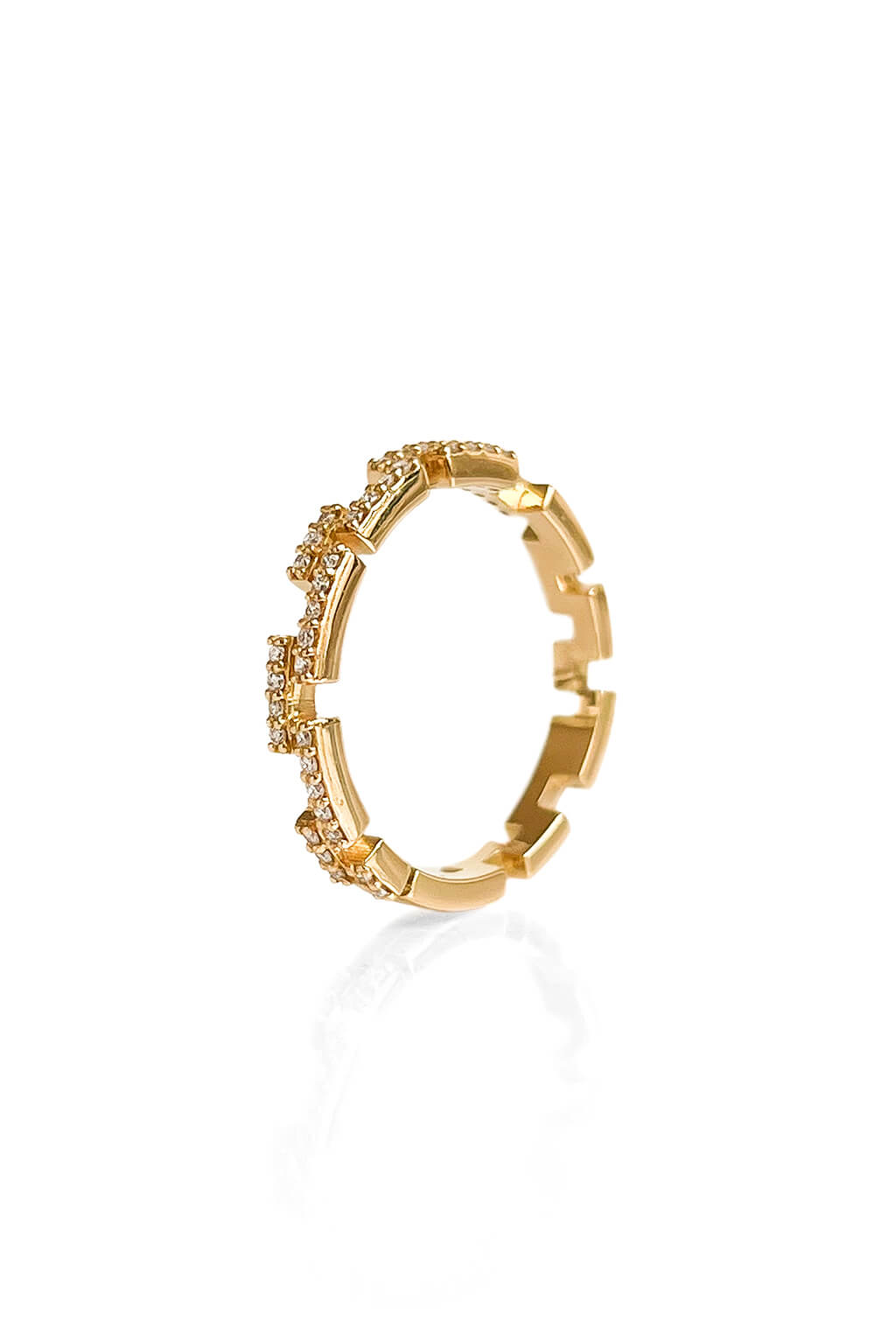 Bague Small Brick diamonds en or