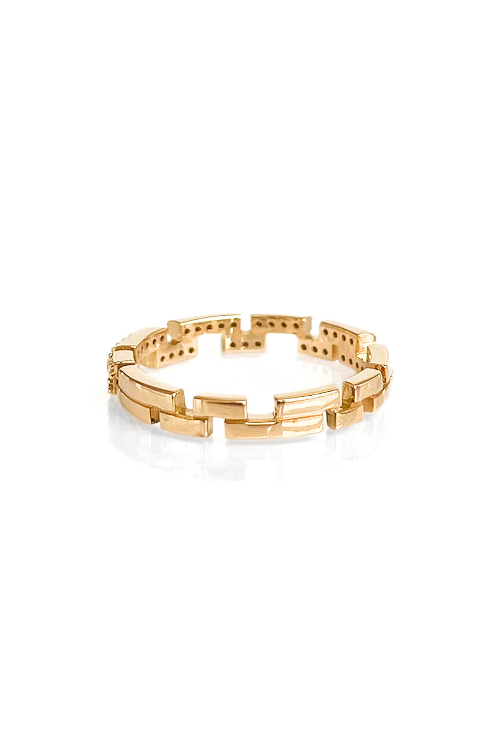 Bague Small Brick diamonds en or
